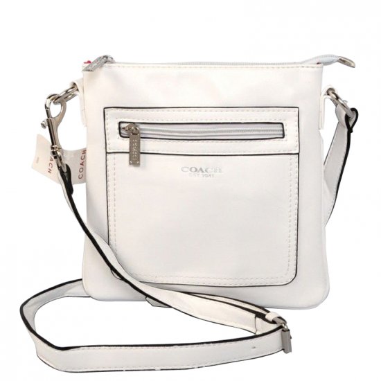 Coach Zip In Logo Small White Crossbody Bags CFO | Women - Click Image to Close